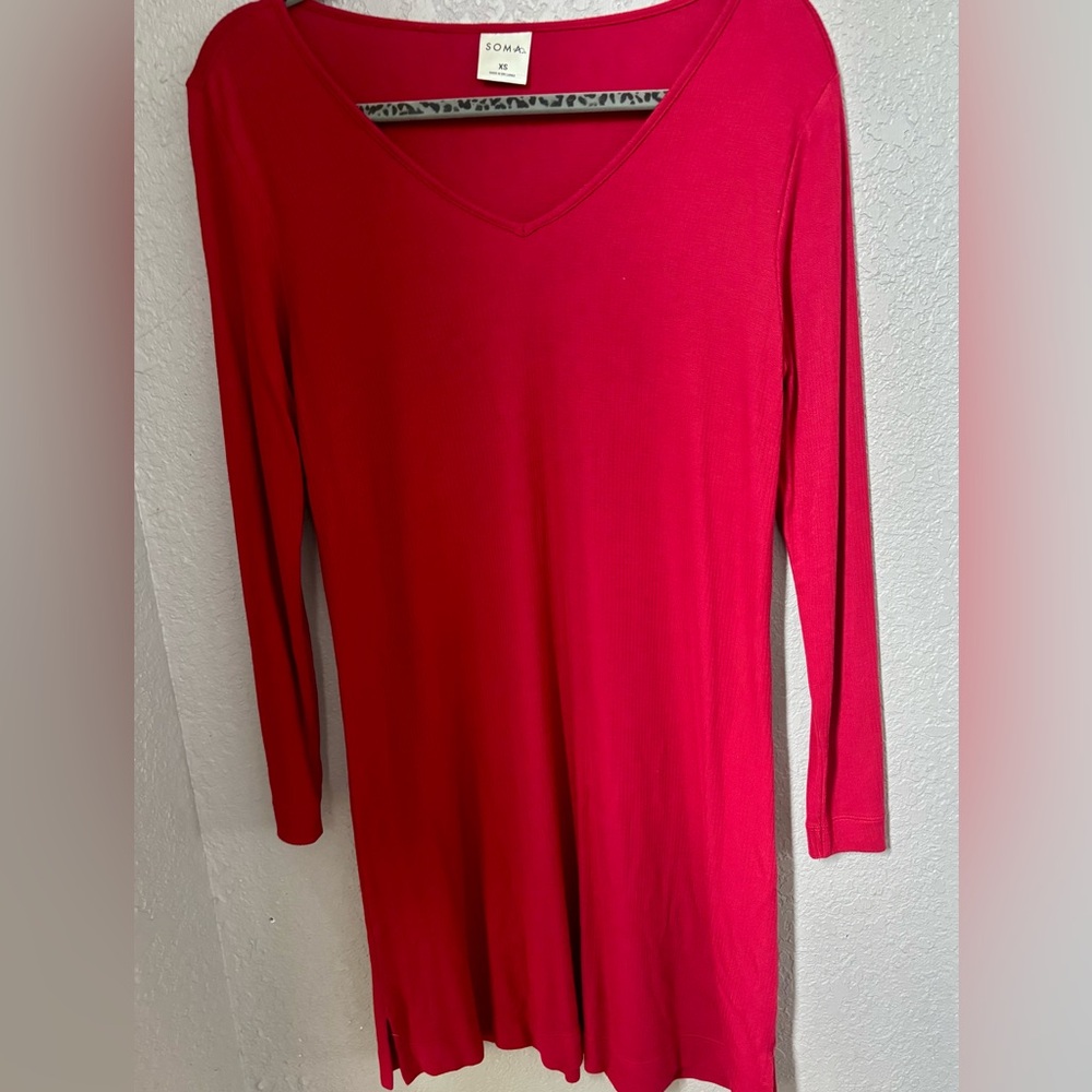 Soma Red Long Sleeve Relaxed Tunic